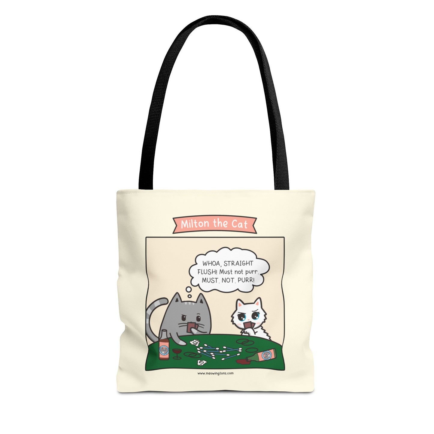 Cat Poker Comic Tote Bag