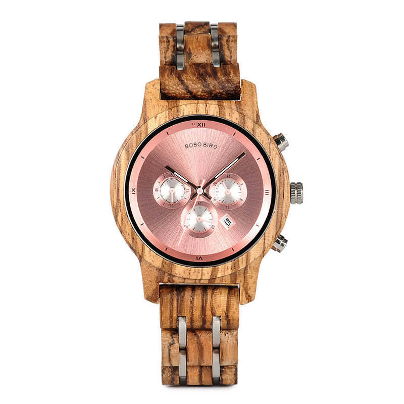BOBOBIRD Wooden Multi-functional Business Quartz Watch for Men