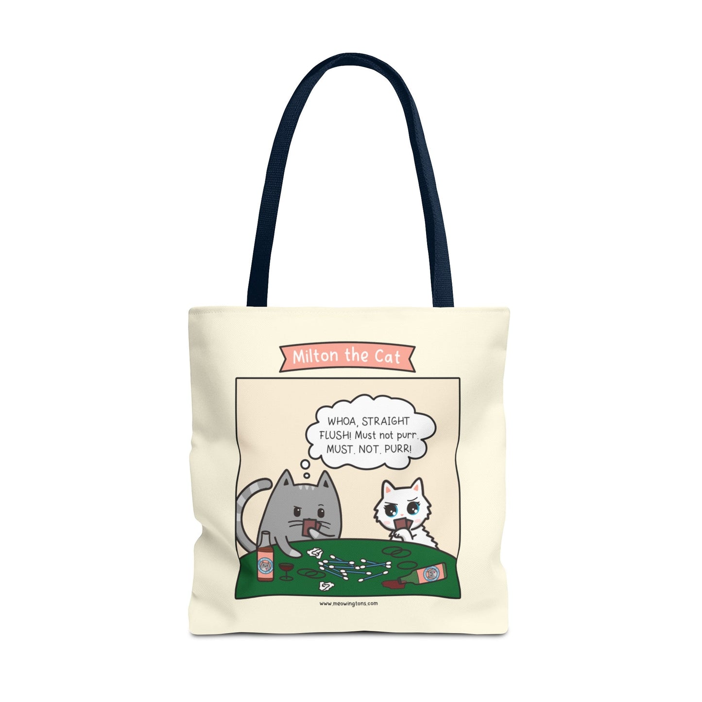 Cat Poker Comic Tote Bag