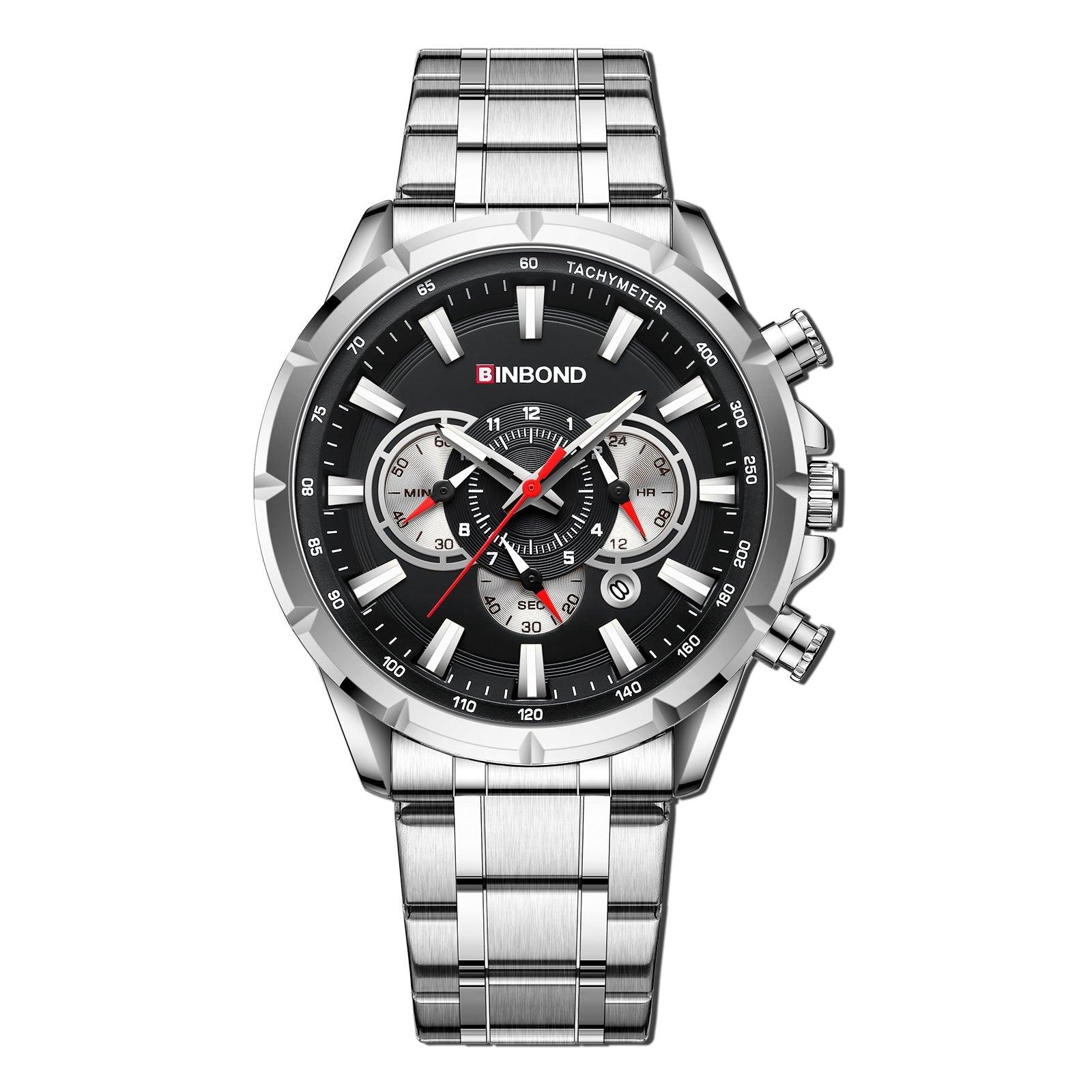 BINBOND Tactical Waterproof Watch Timing Multi-Pointer Quartz Watch