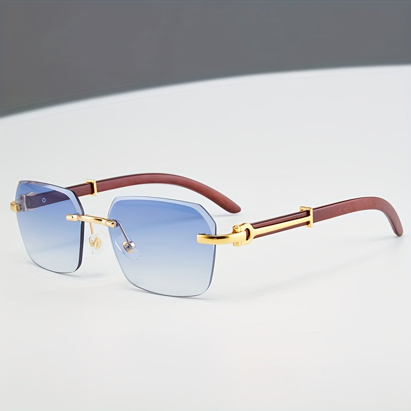 Chic Men's Frameless Square Glasses – Lightweight PC Lens
