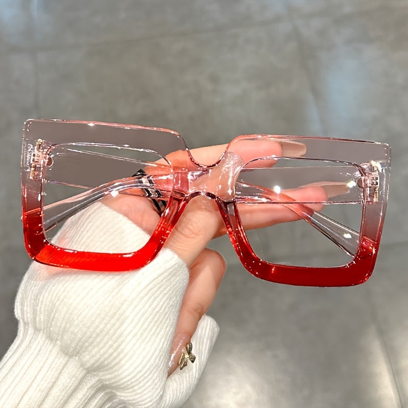 Stylish Large Square Frame Clear Lens Glasses – Fashionable Everyday Spectacles
