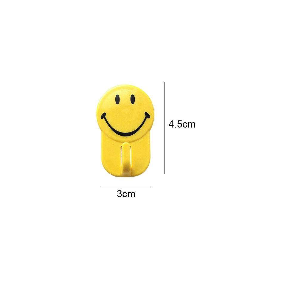 Plastic Self-Adhesive Smiley Face Hooks, 1 Kg Load Capacity (6pcs) 