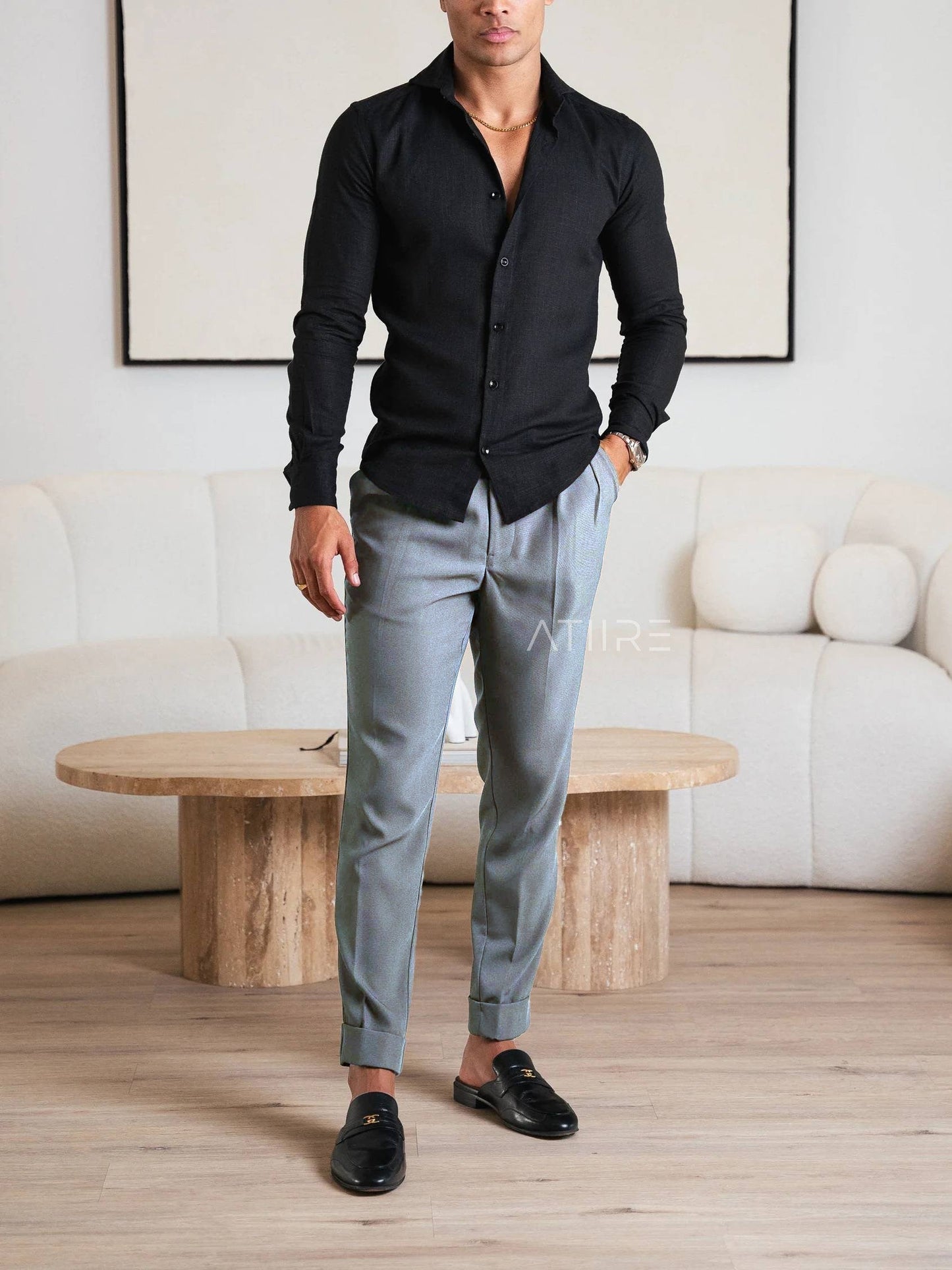 ASH GREY SIGNATURE ITALIAN GURKHA PANTS BY ATIIRE