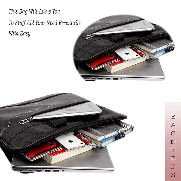 Men's Leather Finish Laptop & Shoulder Bag By ATIIRE