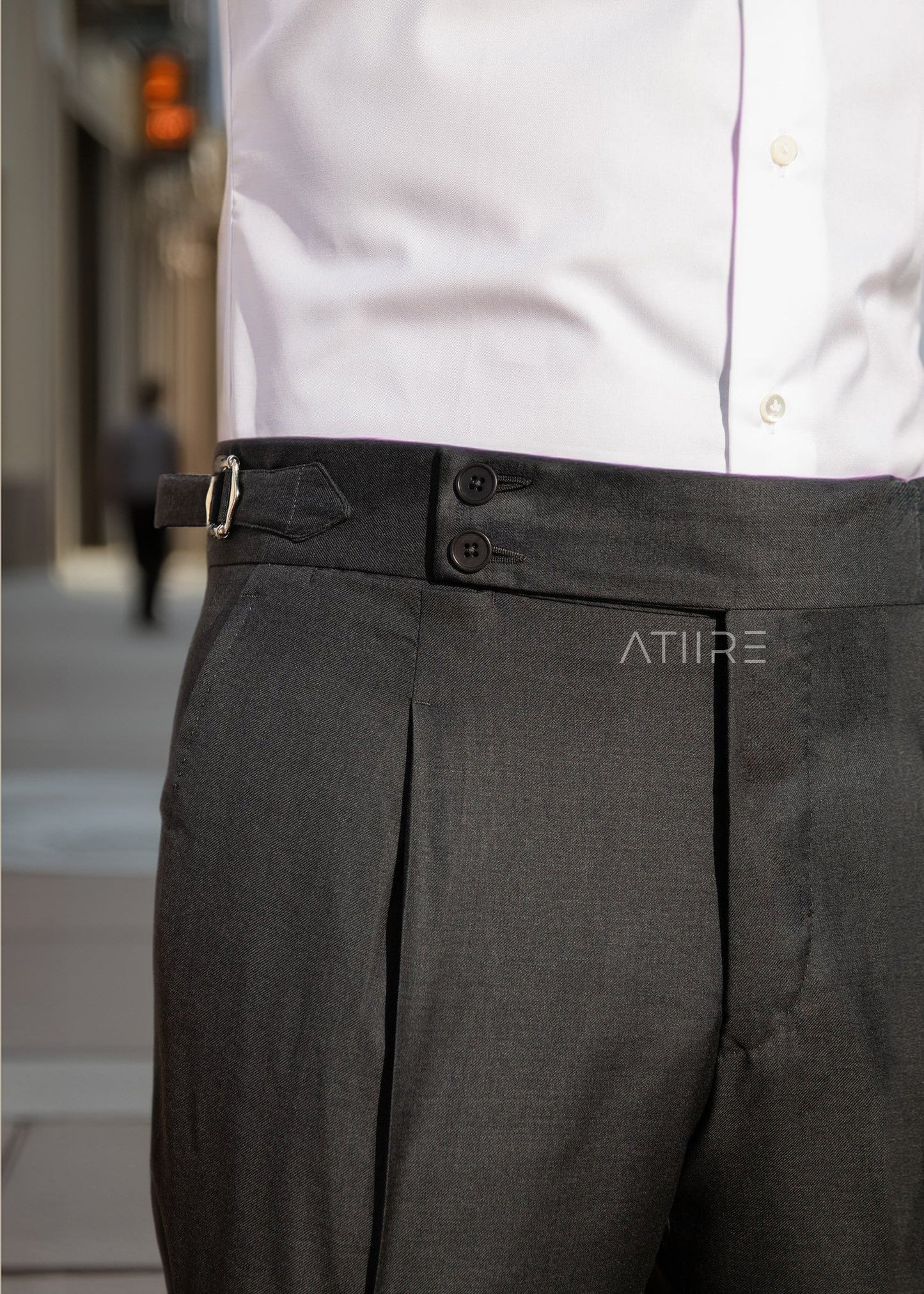 BLACK SIGNATURE BUTTONED GURKHA PANTS BY ATIIRE