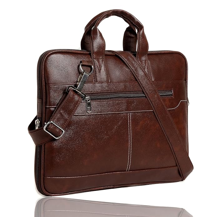 Men's Leather Finish Laptop & Shoulder Bag By ATIIRE