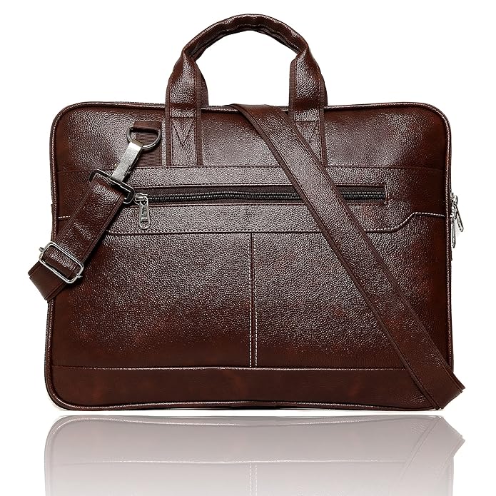 Men's Leather Finish Laptop & Shoulder Bag By ATIIRE