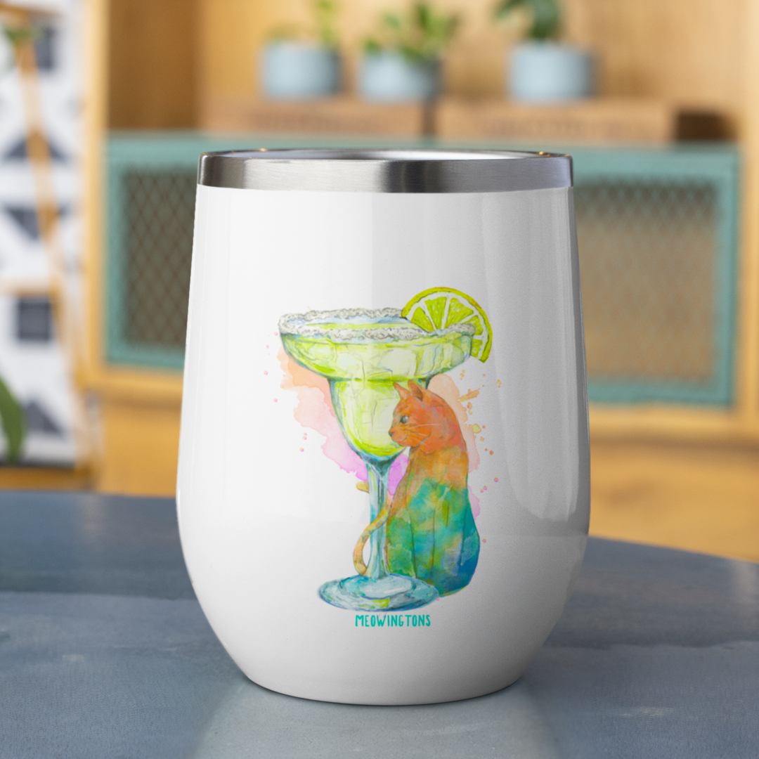 Cats and Cocktails Margarita Wine Tumbler