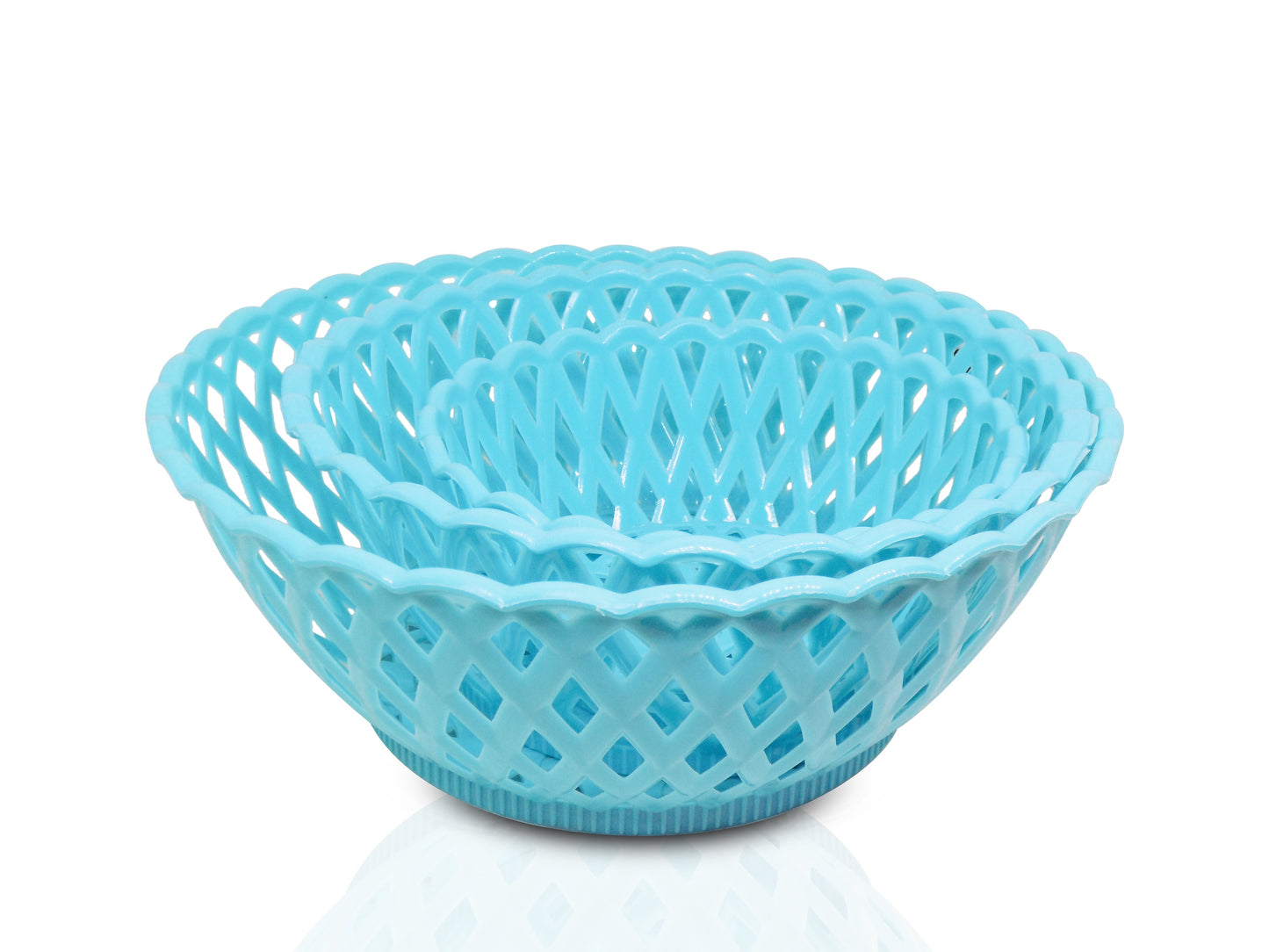 Multipurpose Round Storage Plastic Basket Tray (3pcs)