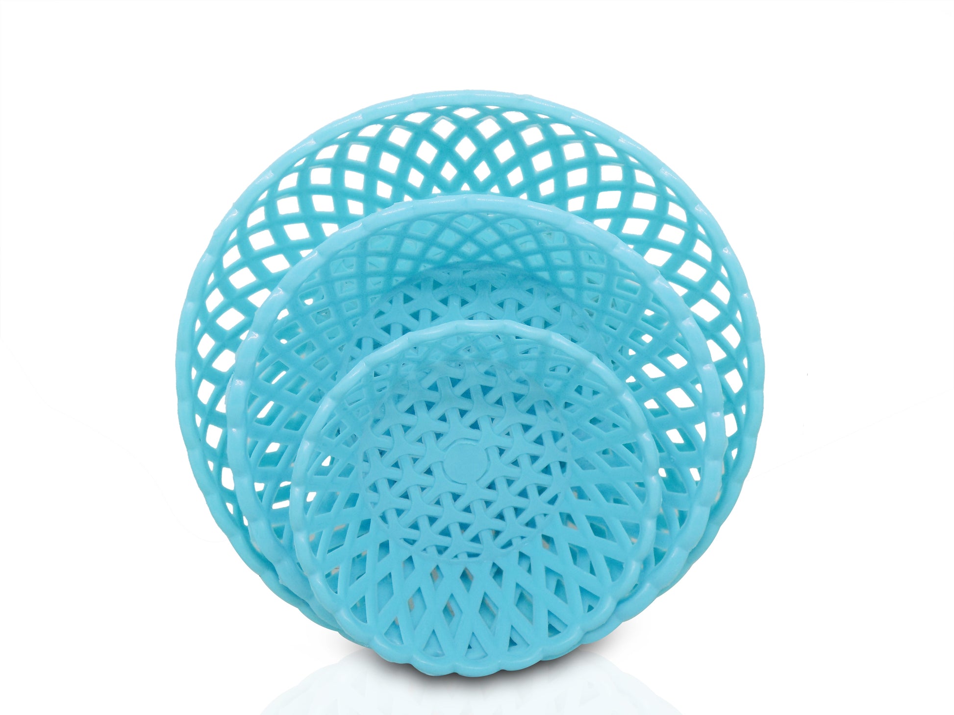 Multipurpose Round Storage Plastic Basket Tray (3pcs)