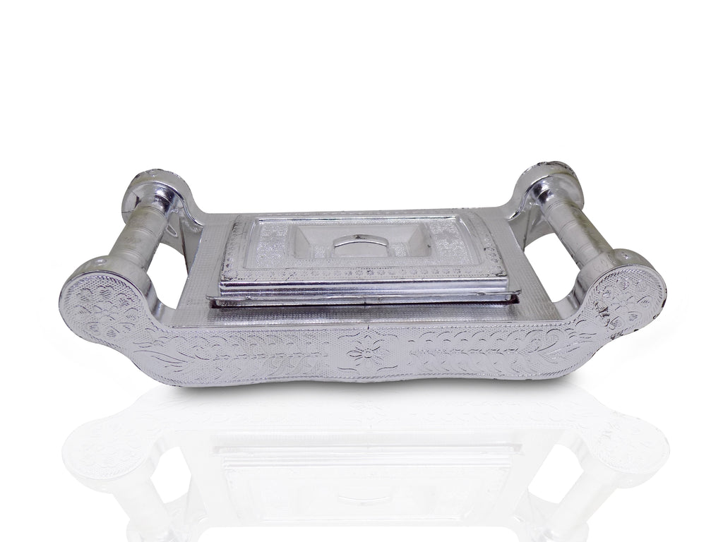 Multipurpose 4 Section Royal Design Silver Storage/Gift Box