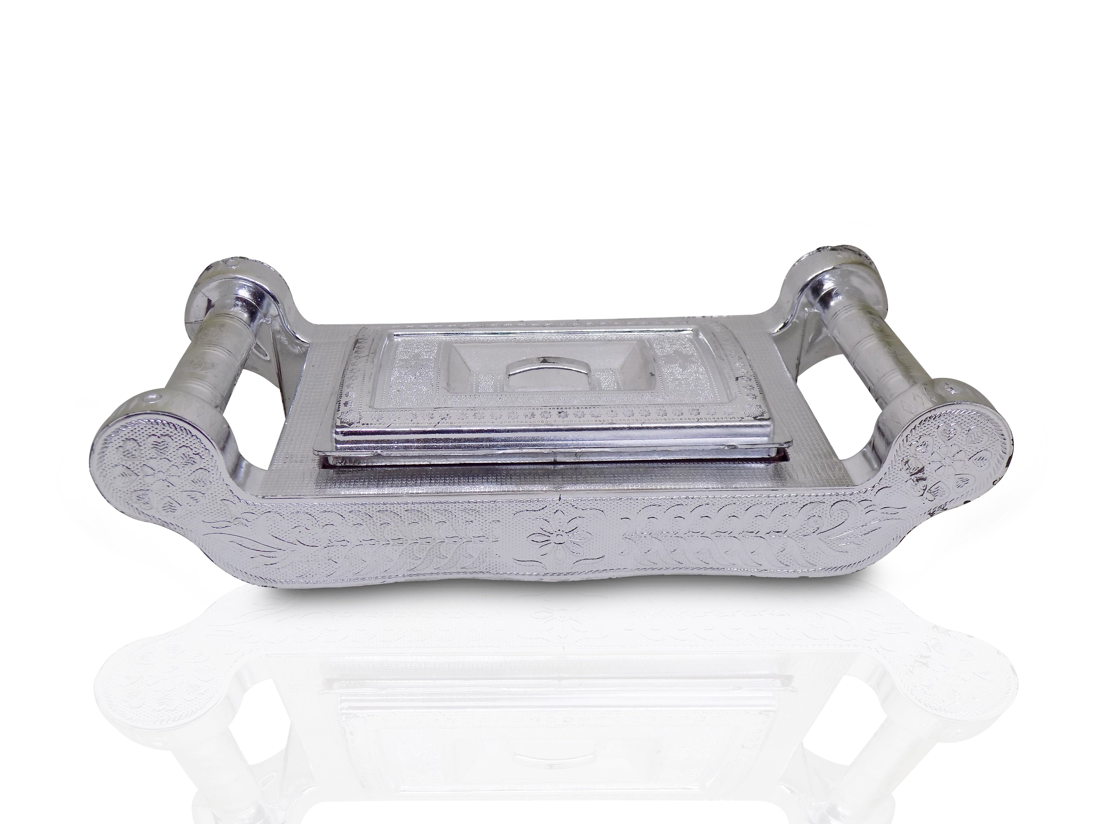 Multipurpose 4 Section Royal Design Silver Storage/Gift Box