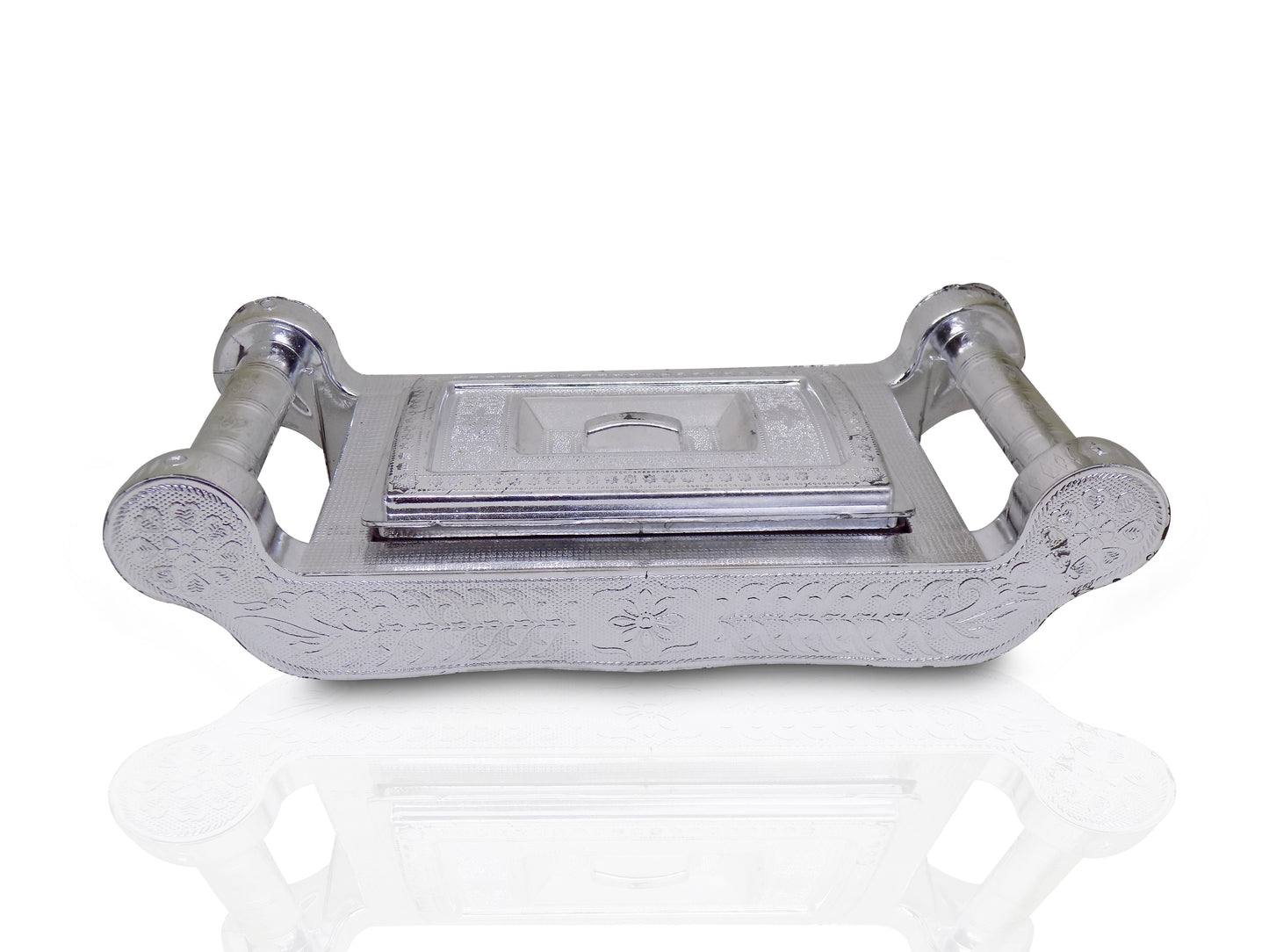 Multipurpose 4 Section Royal Design Silver Storage/Gift Box