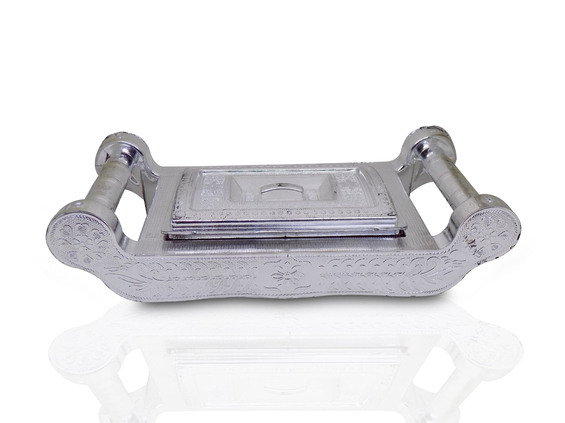 Multipurpose 4 Section Royal Design Silver Storage/Gift Box