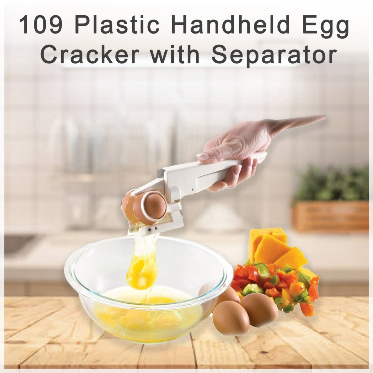 Plastic Handheld Egg Cracker with Separator
