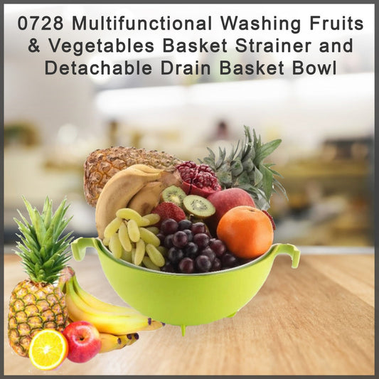 Multifunctional Washing Fruits & Vegetables Basket Strainer and Detachable Drain Basket Bowl