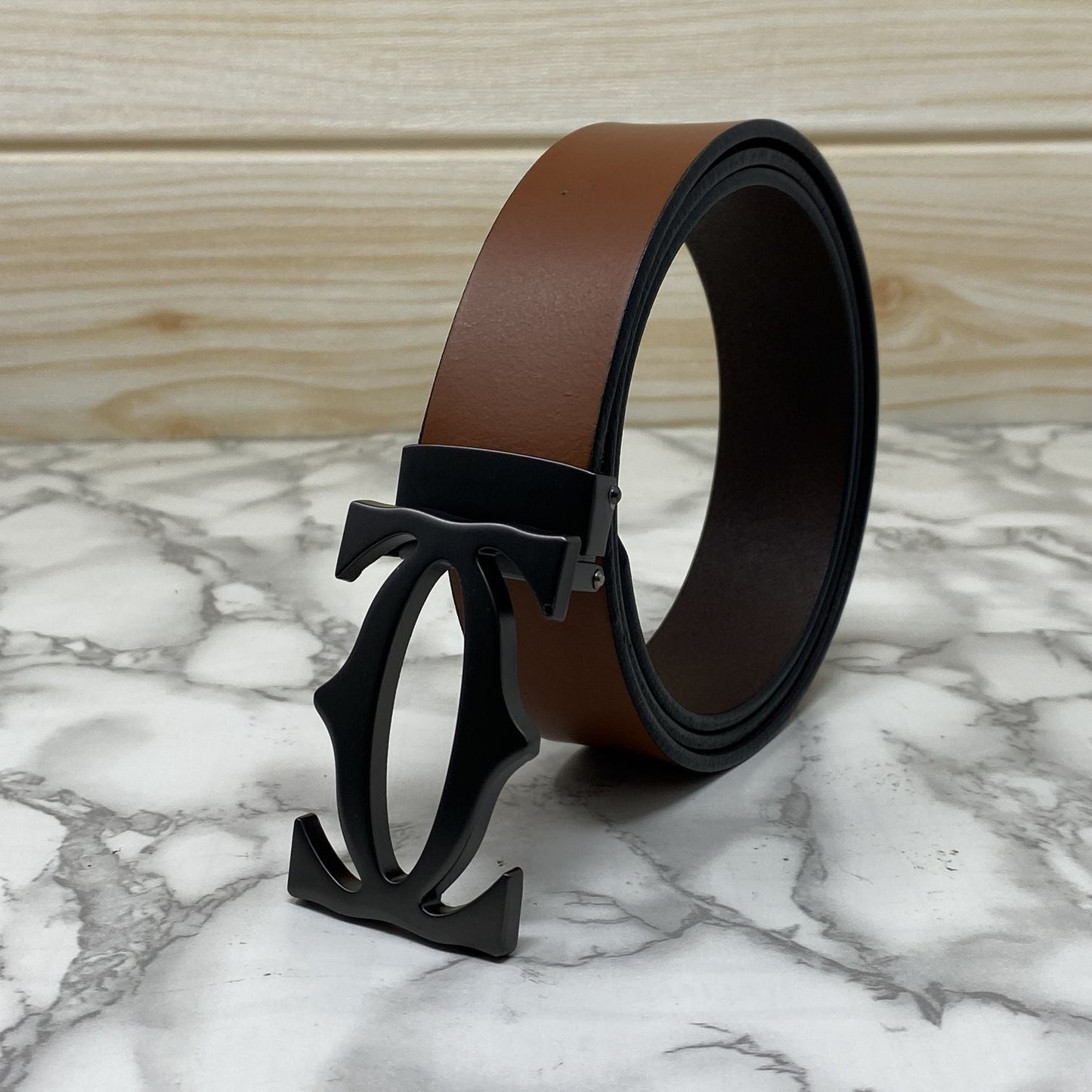 Cross Pattern Casual and Formal Leather Strap Belt -SunglassesCraft