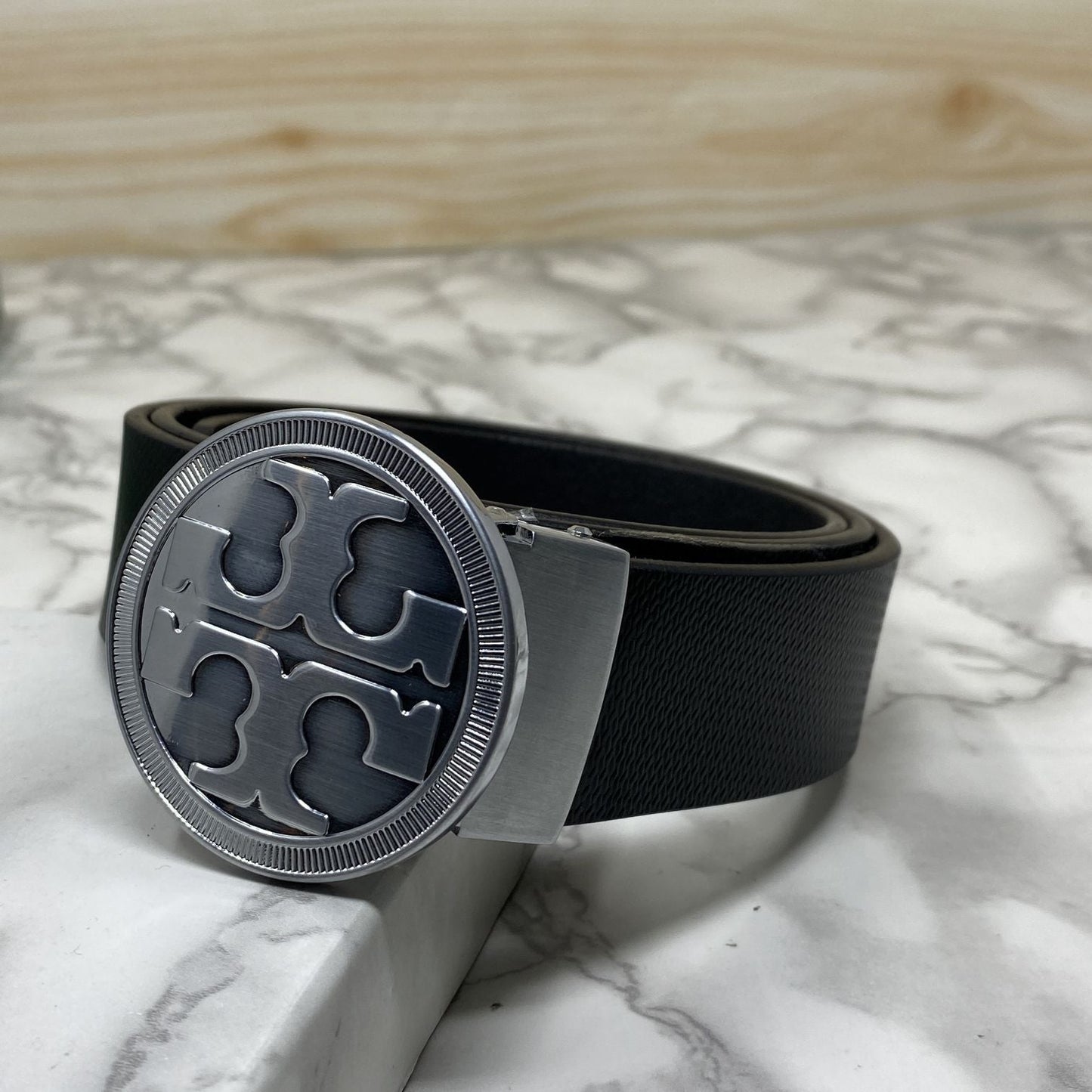 Vintage Round Buckle Belt With Leather Strap-SunglassesCraft