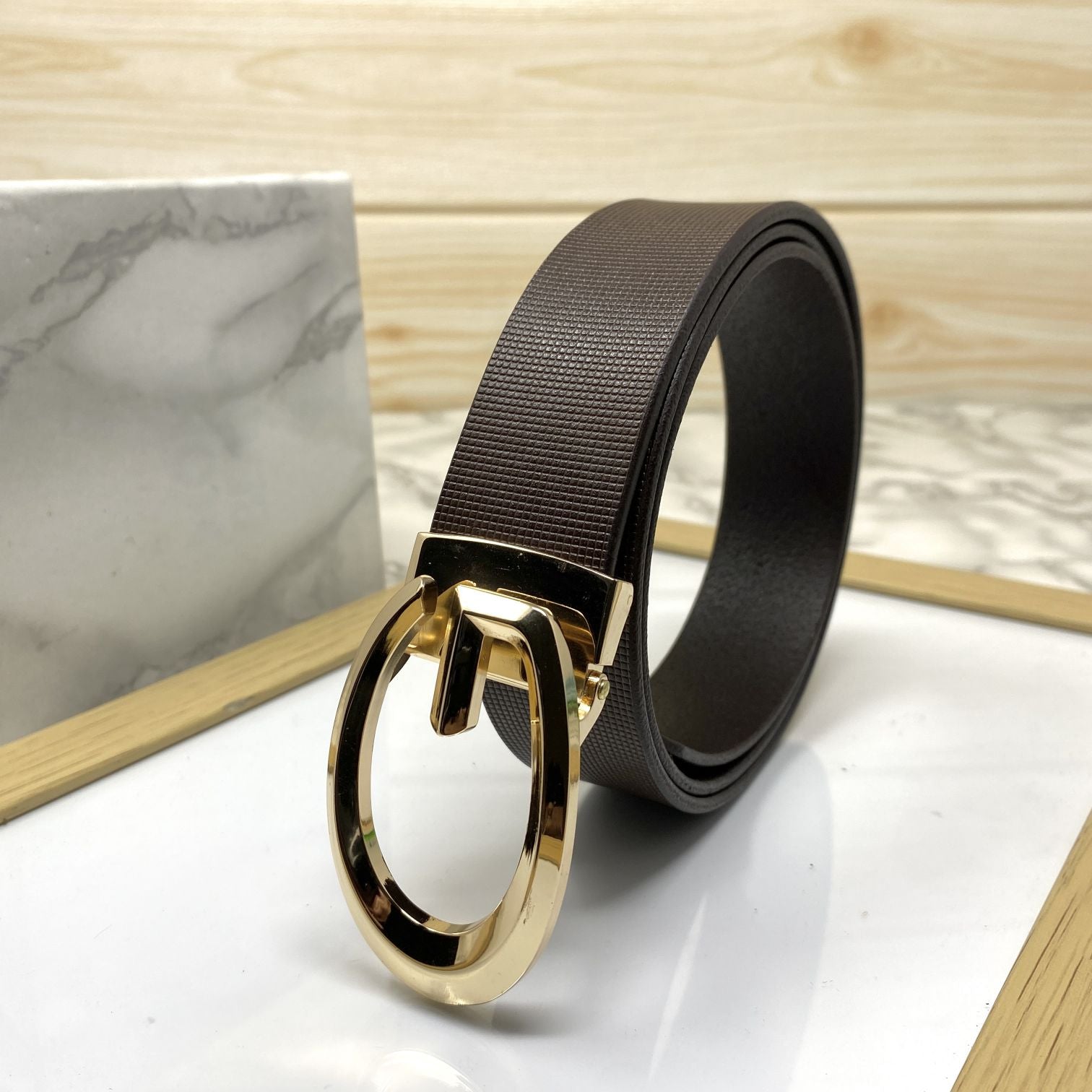 Classic G-Pattern Formal and Casual Leather Strap Belt -SunglassesCraft