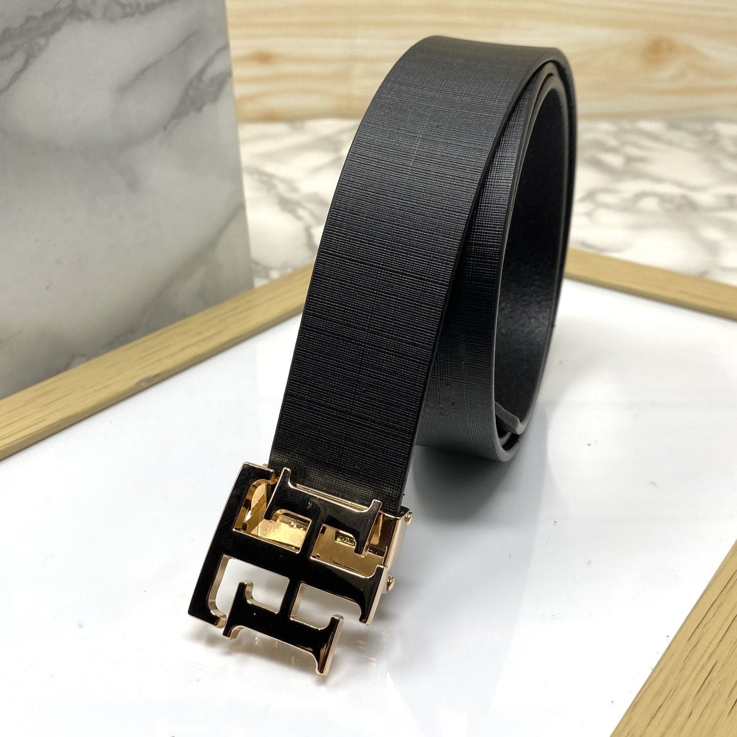 TH Pattern Leather Strap Belt-SunglassesCraft