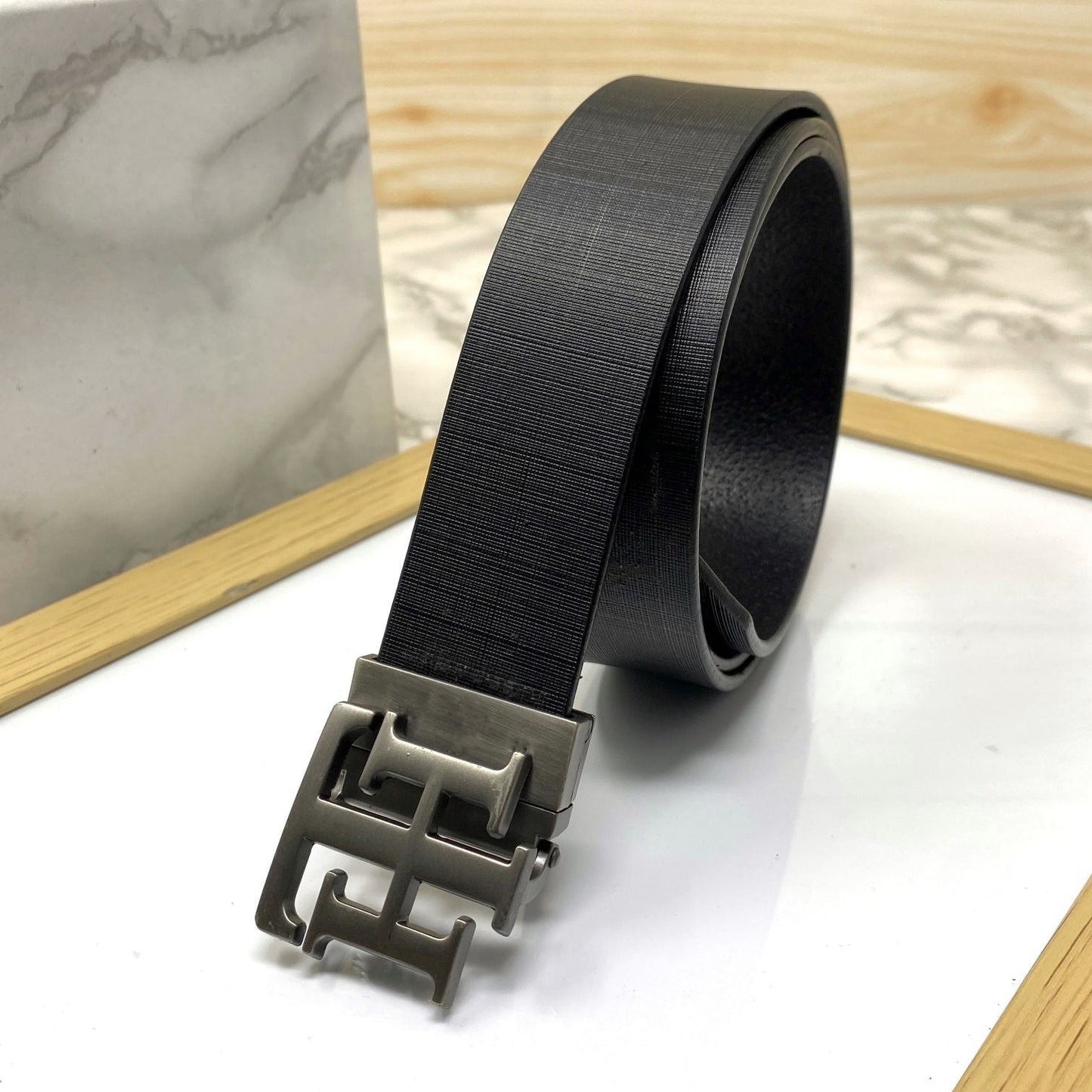 TH Pattern Leather Strap Belt-SunglassesCraft