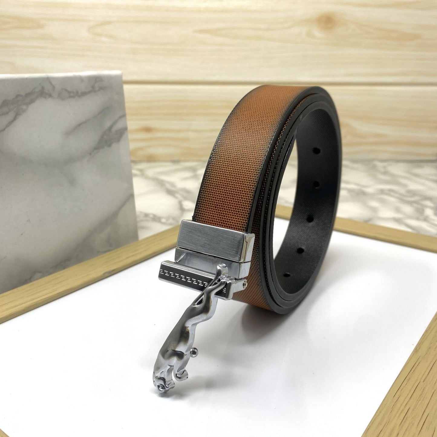 Small Jaguar Pattern Reversible Strap Belt -SunglassesCraft