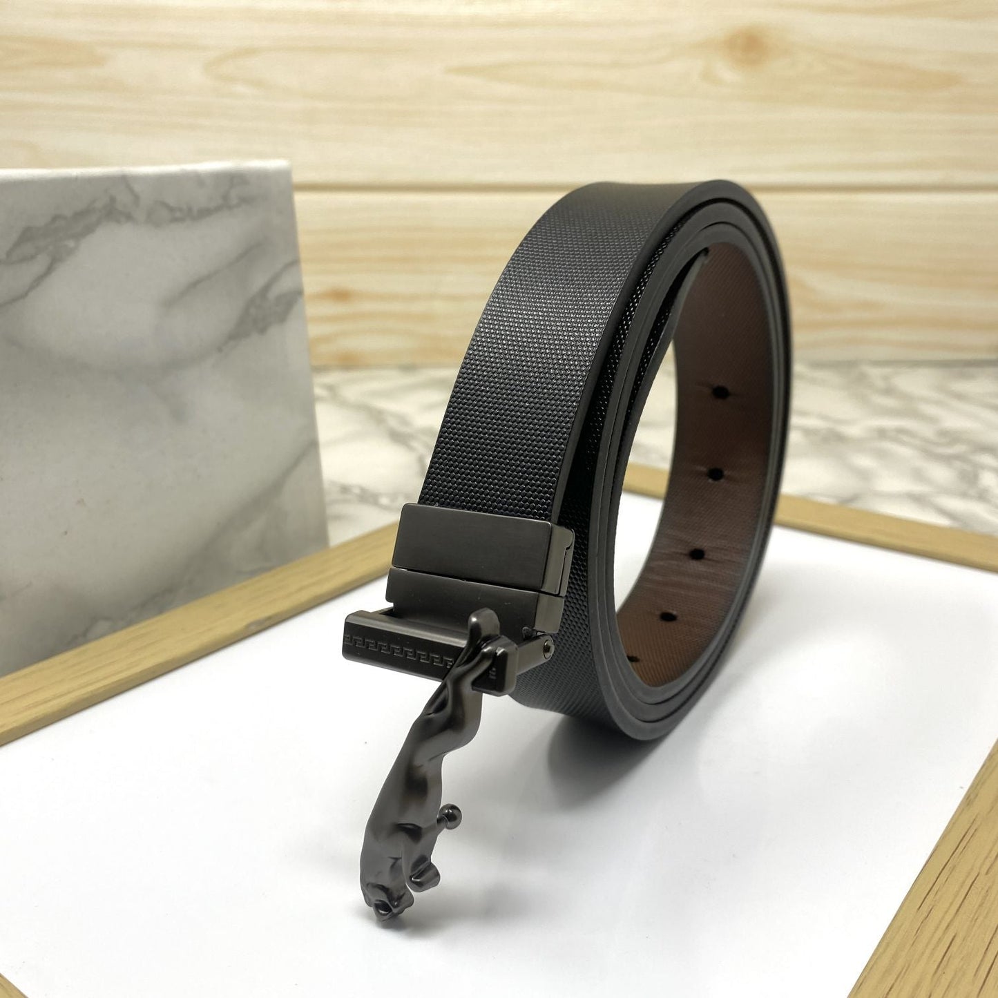 Small Jaguar Pattern Reversible Strap Belt -SunglassesCraft