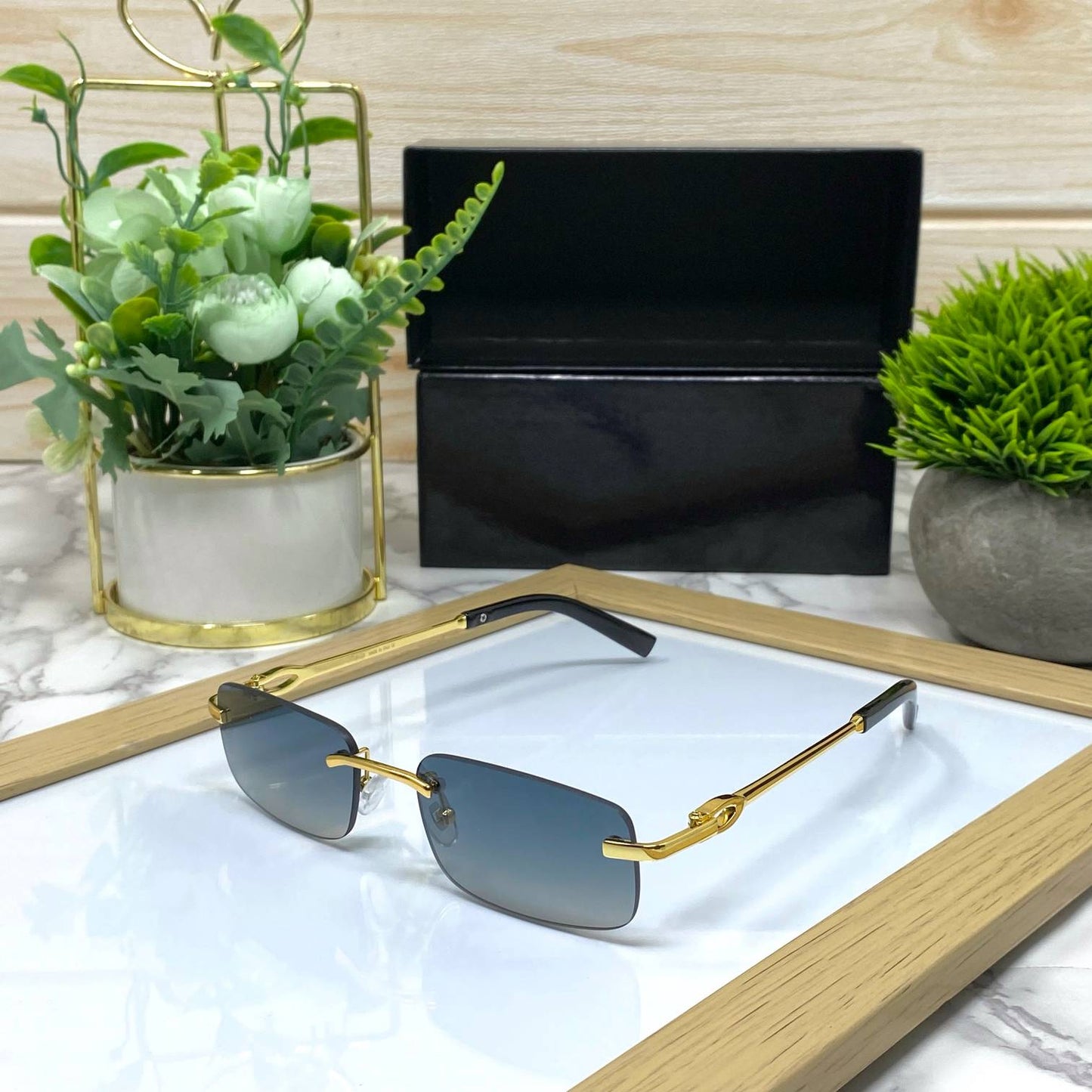 Vintage rimless shades Unisex- SunglassesCraft