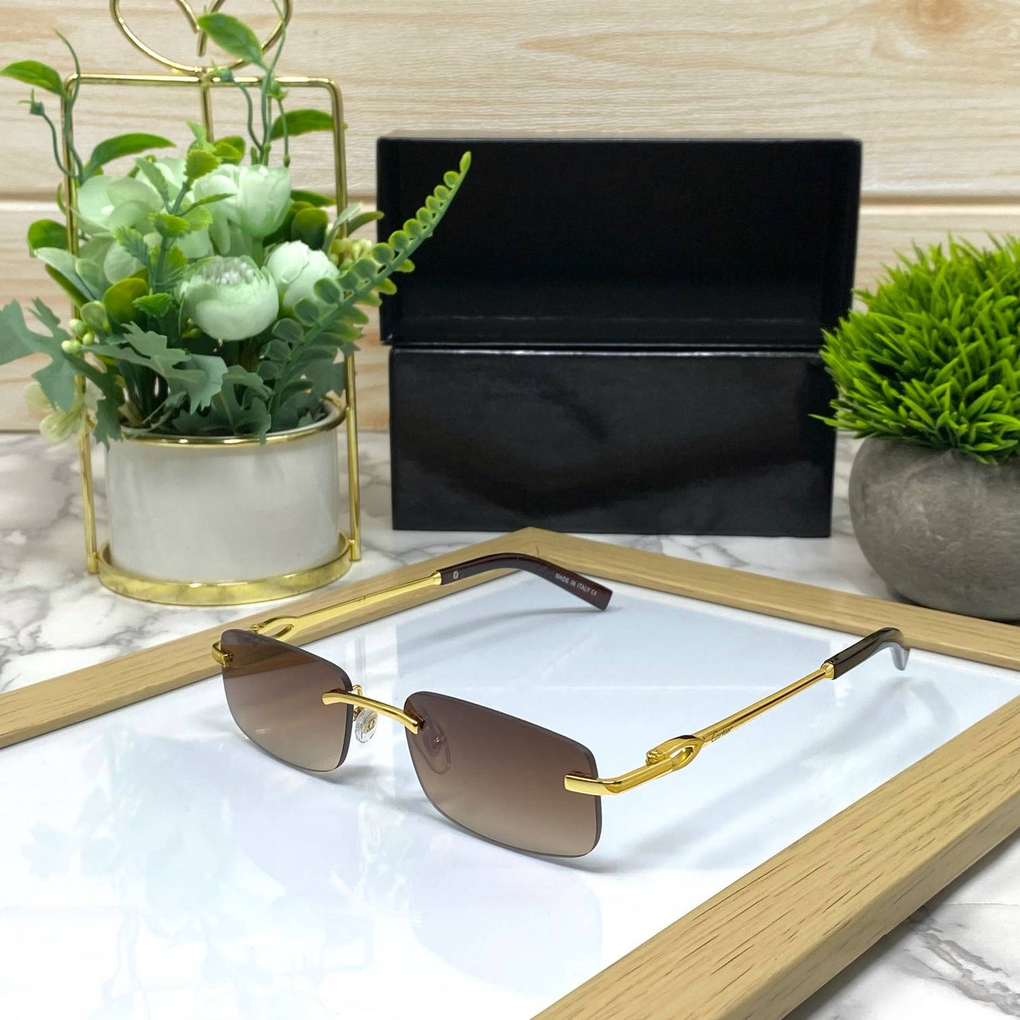 Vintage rimless shades Unisex- SunglassesCraft