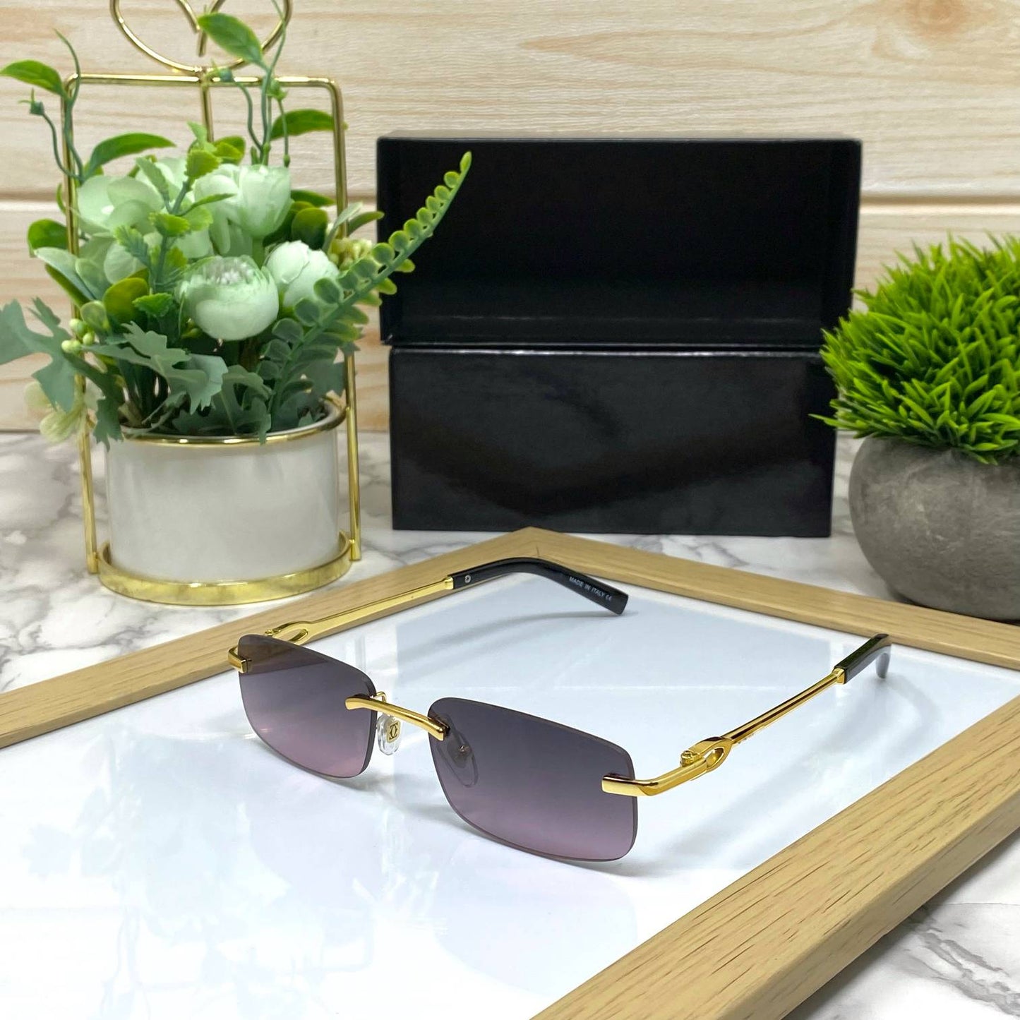 Vintage rimless shades Unisex- SunglassesCraft