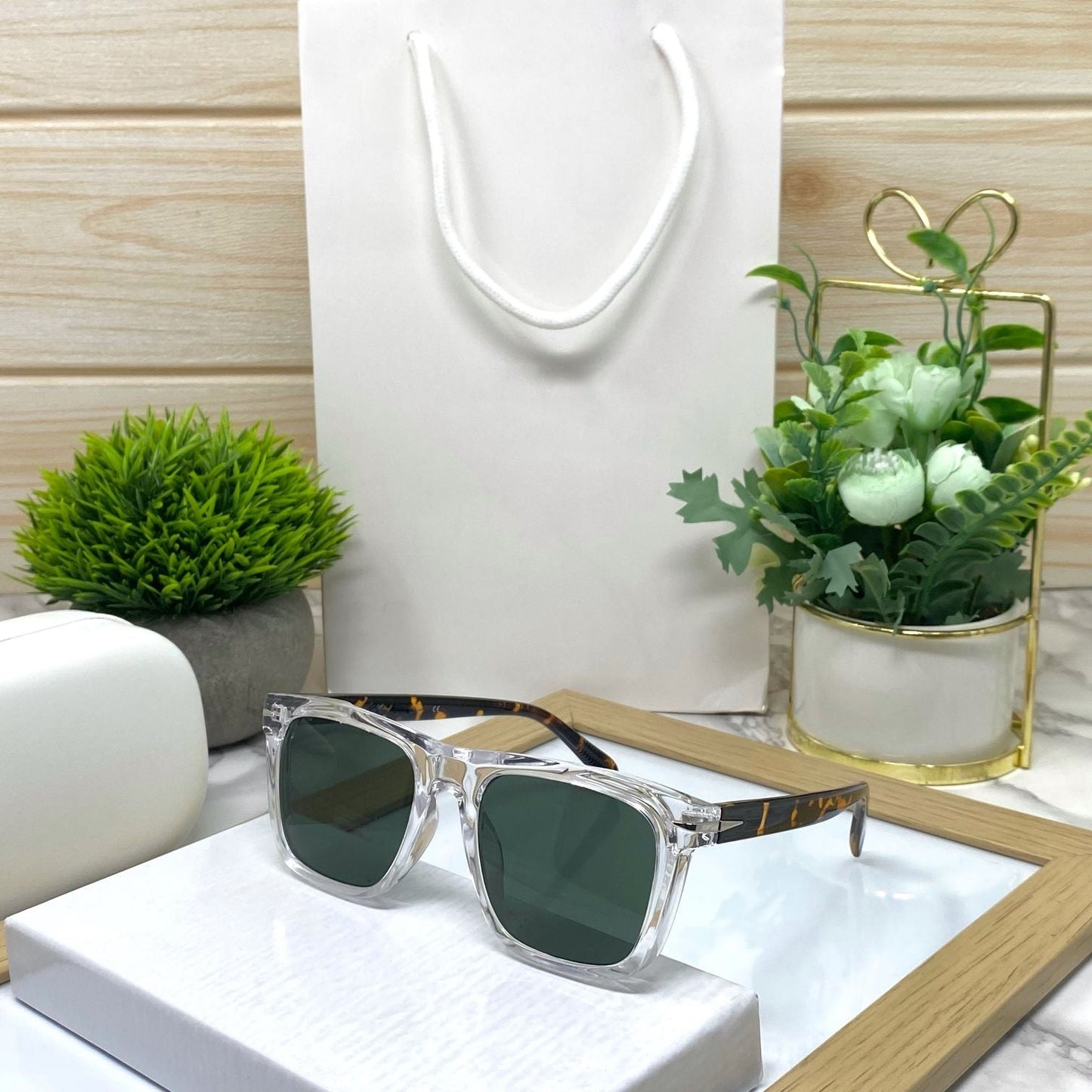 Classic Square Transparent Sunglasses Unisex-SunglassesCraft