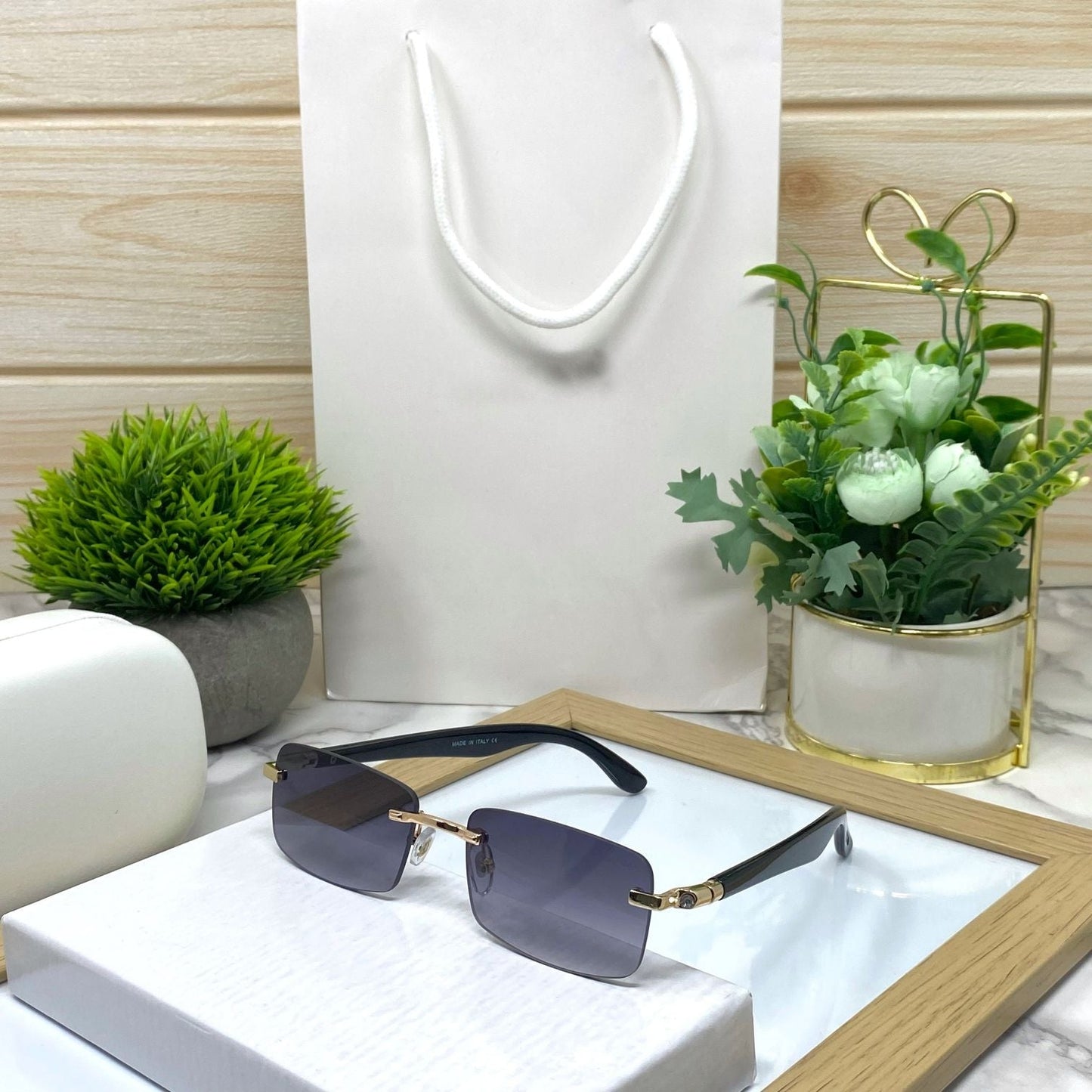 Classic Square Rimless Sunglasses For Men And Women-SunglassesCraft