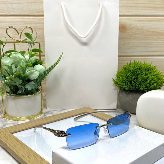 Leopard Metal Rimless Sunglasses Unisex-SunglassesCraft