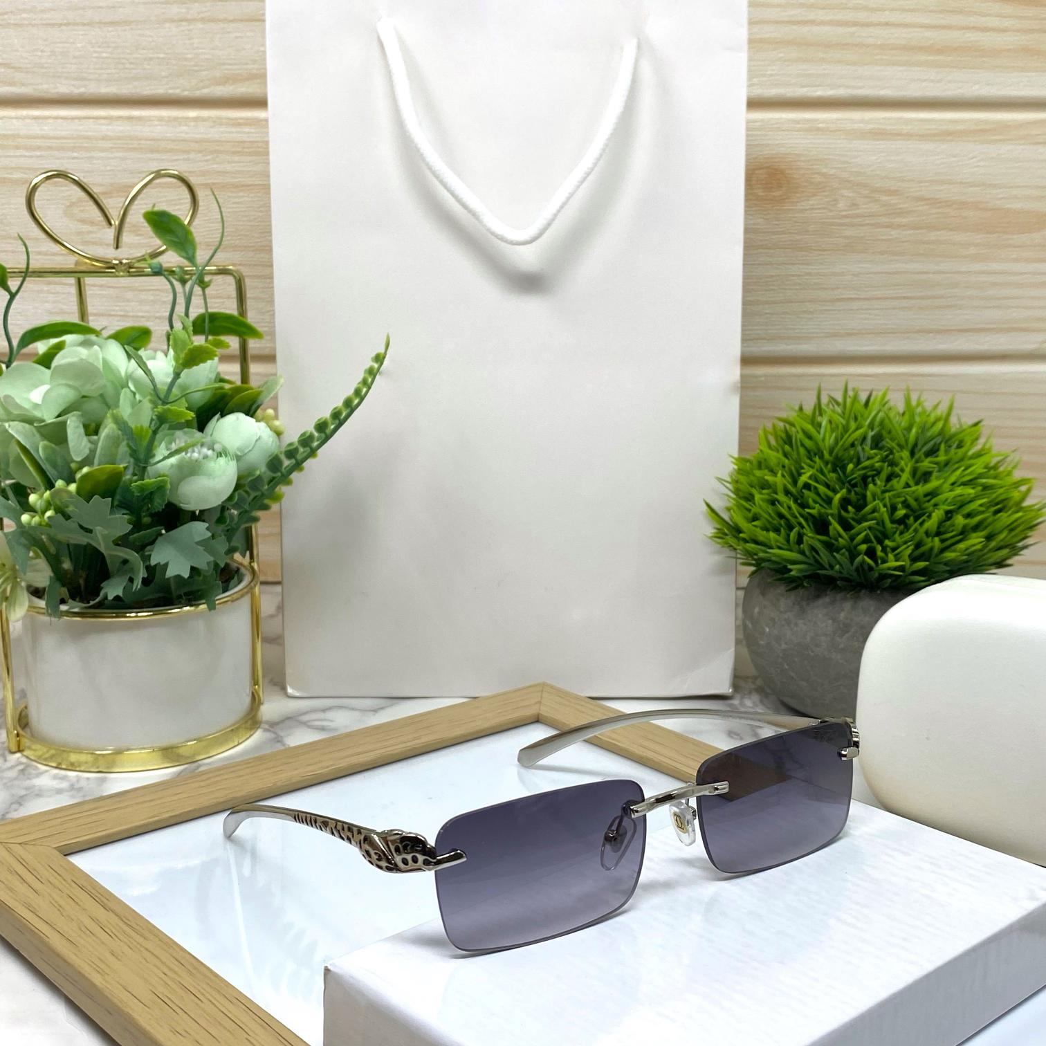Leopard Metal Rimless Sunglasses Unisex-SunglassesCraft