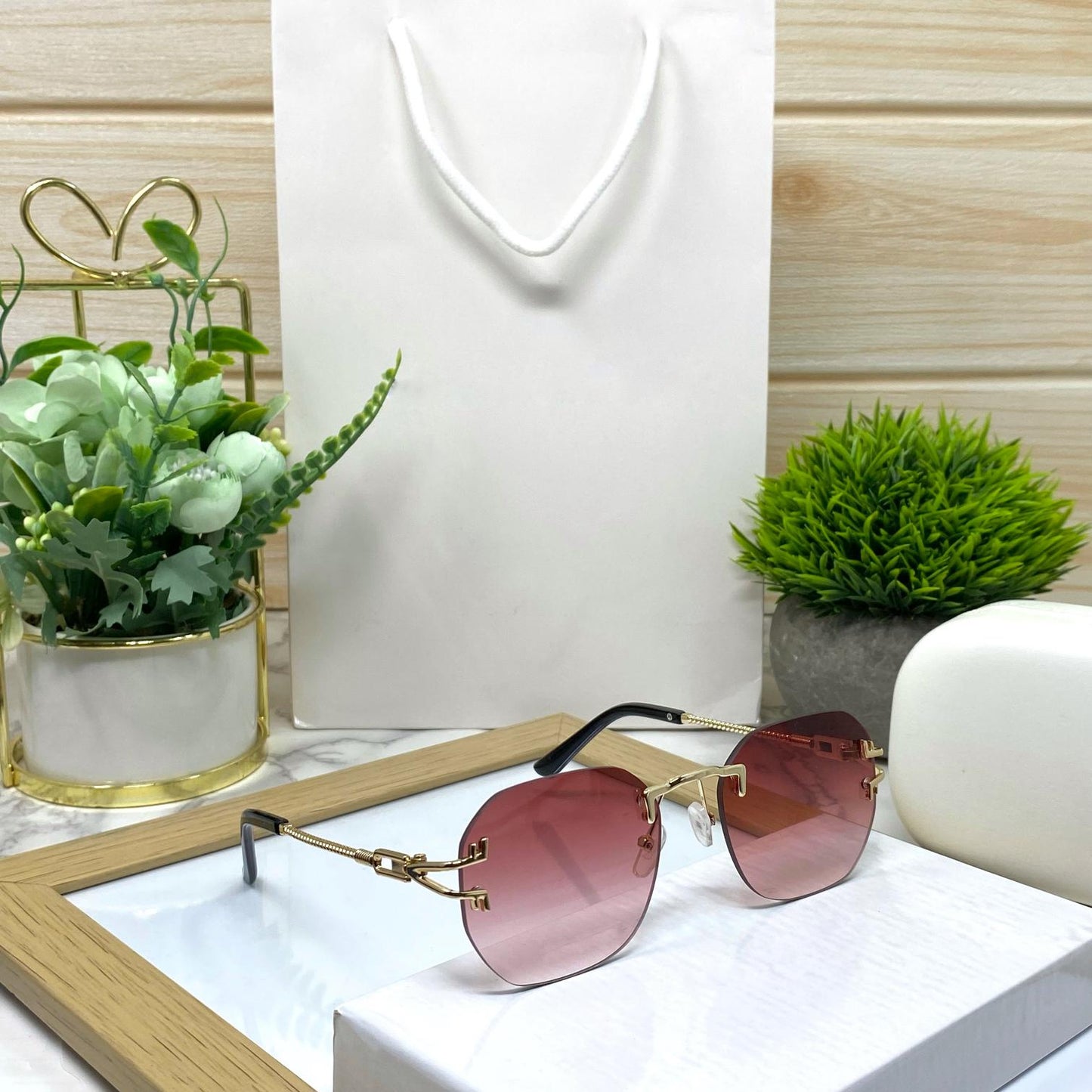 New Metal Rimless Sunglasses Men And Women-SunglassesCraft