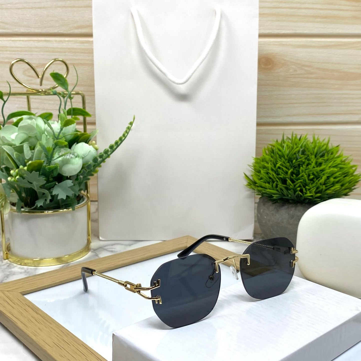 New Metal Rimless Sunglasses Men And Women-SunglassesCraft