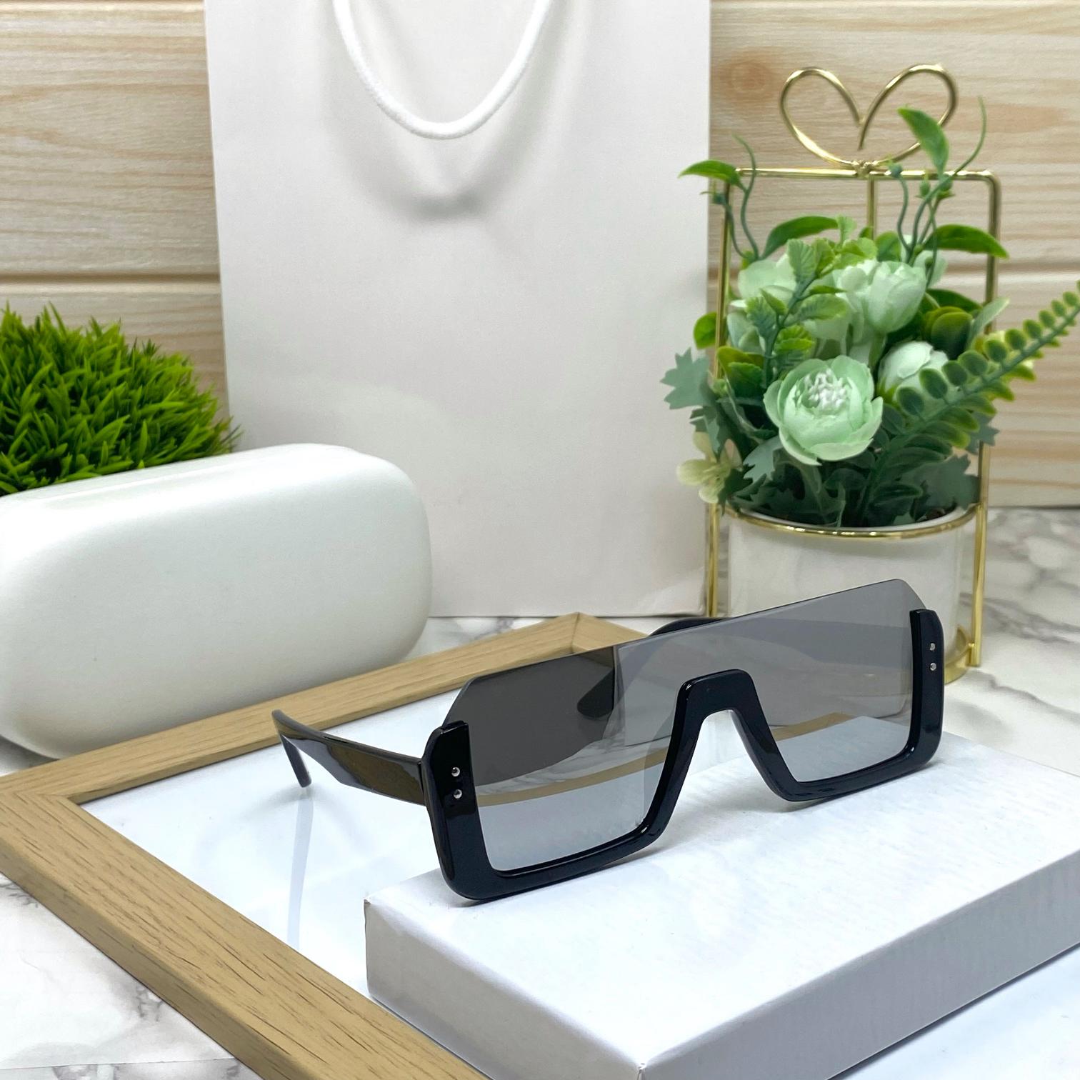 Trendy Oversize Half Frame Square Sunglasses Unisex-SunglassesCraft