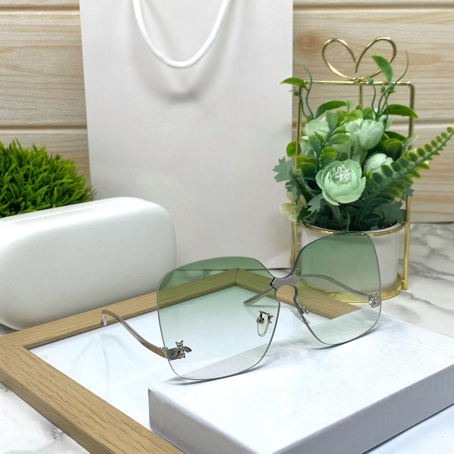 Trendy Oversized Frameless Square Sunglasses Unisex-SunglassesCraft