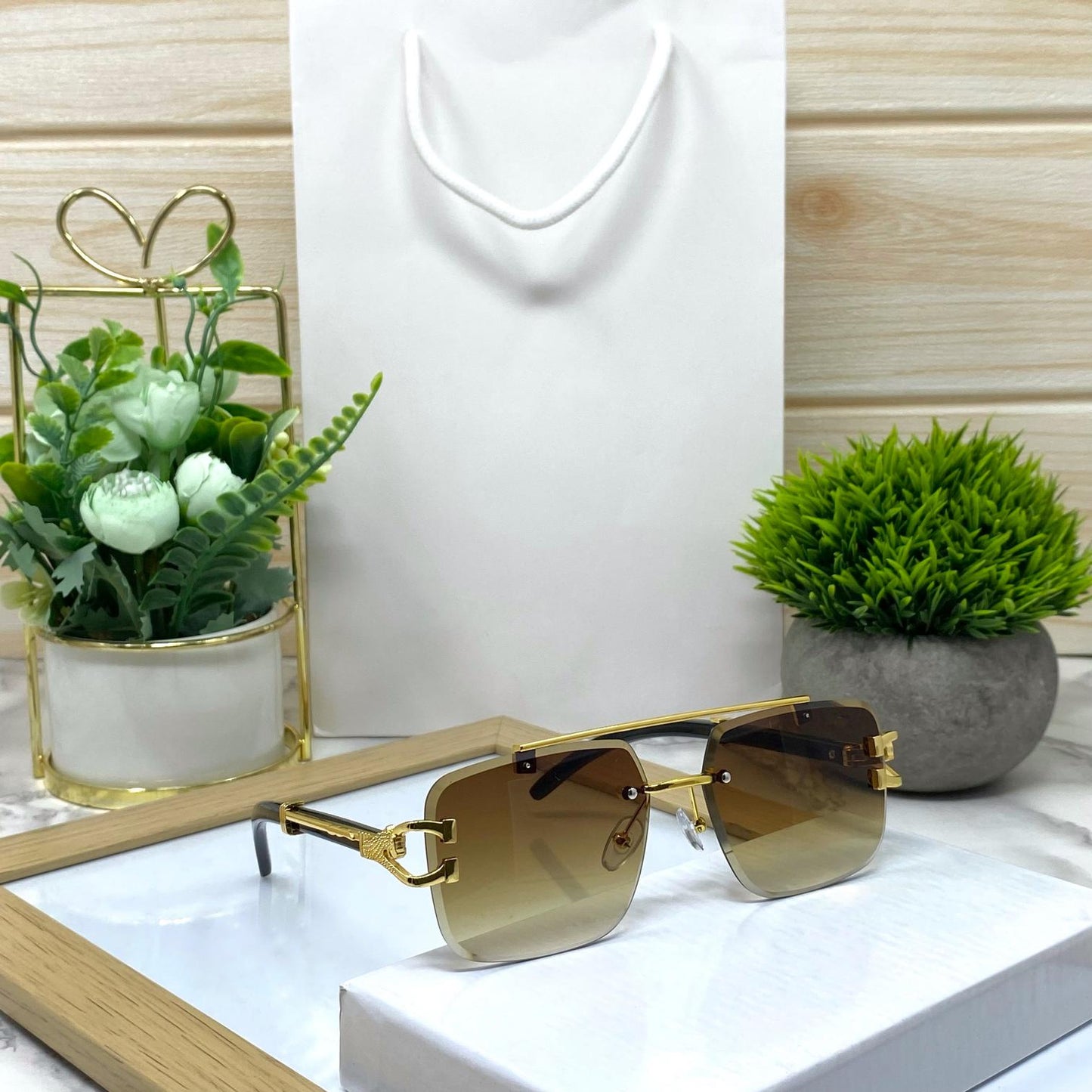 Classic Leopard Head Rimless Sunglasses Unisex-SunglassesCraft