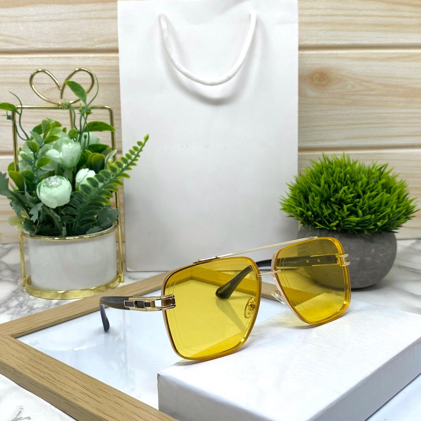 New Fashion Metal Double Beam Square Sunglasses Unisex-SunglassesCraft