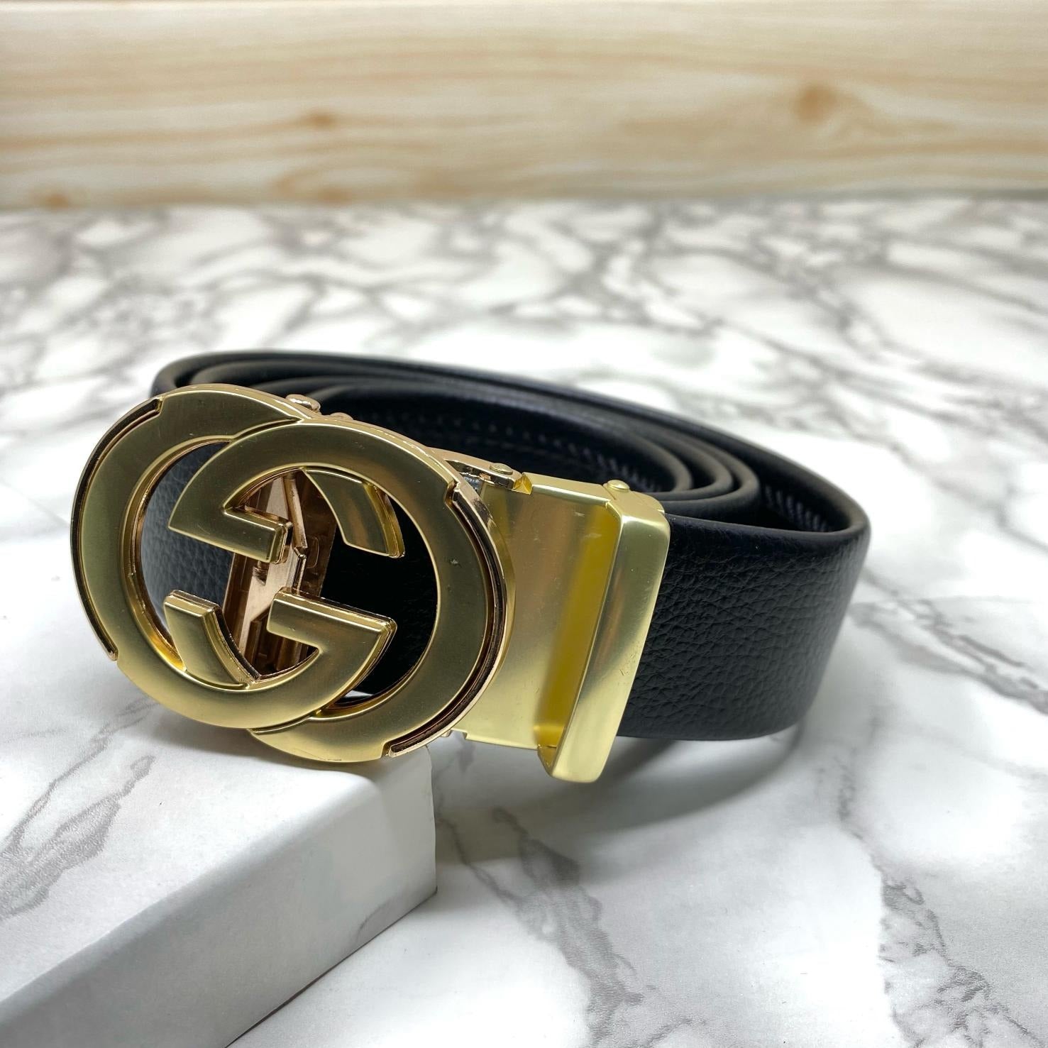 Double GG Shape High Quality Auto lock Belt For Men-SunglassesCraft