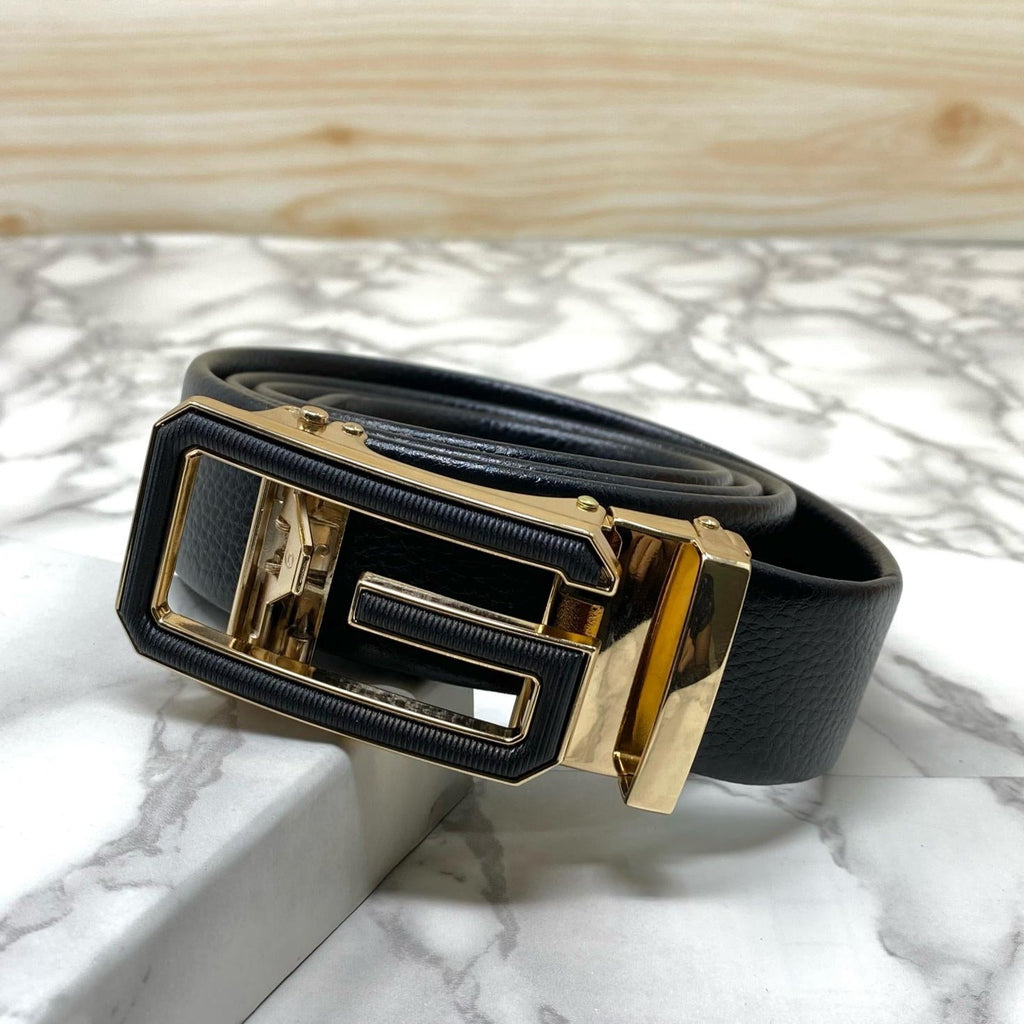 Single G Shape Two Tone Formal Belt For Men-SunglassesCraft