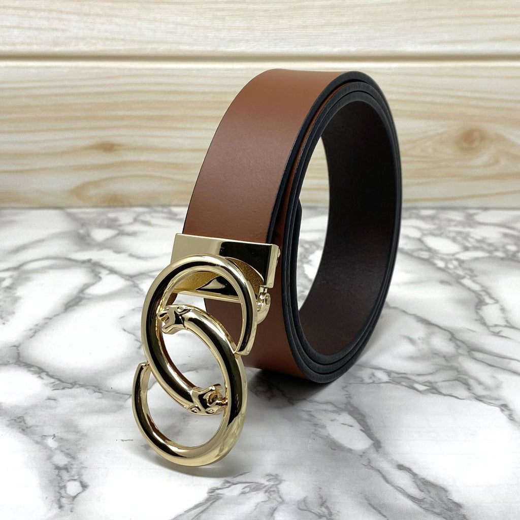 Classic Jaguar Design Leather Strap Belt-SunglassesCraft