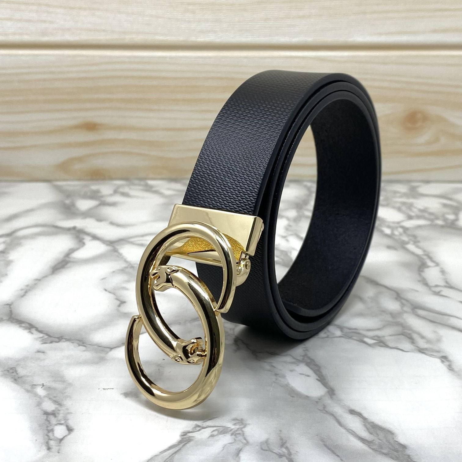Classic Jaguar Design Leather Strap Belt-SunglassesCraft
