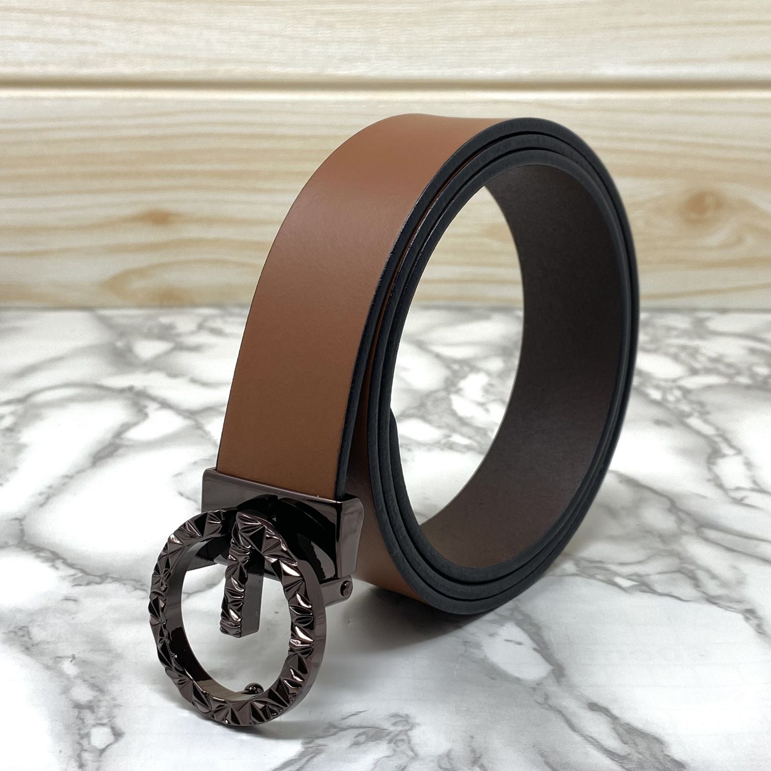 Premium Shiny G-letter Design Formal Leather Belt-SunglassesCraft