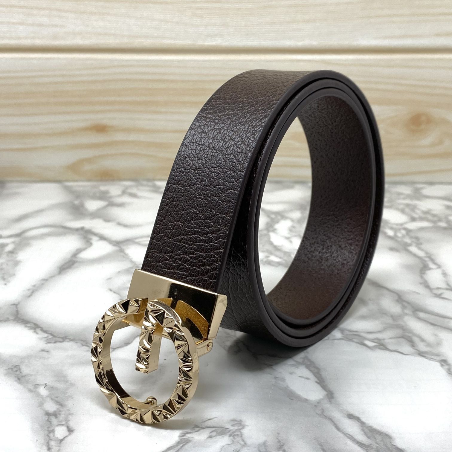 Premium Shiny G-letter Design Formal Leather Belt-SunglassesCraft