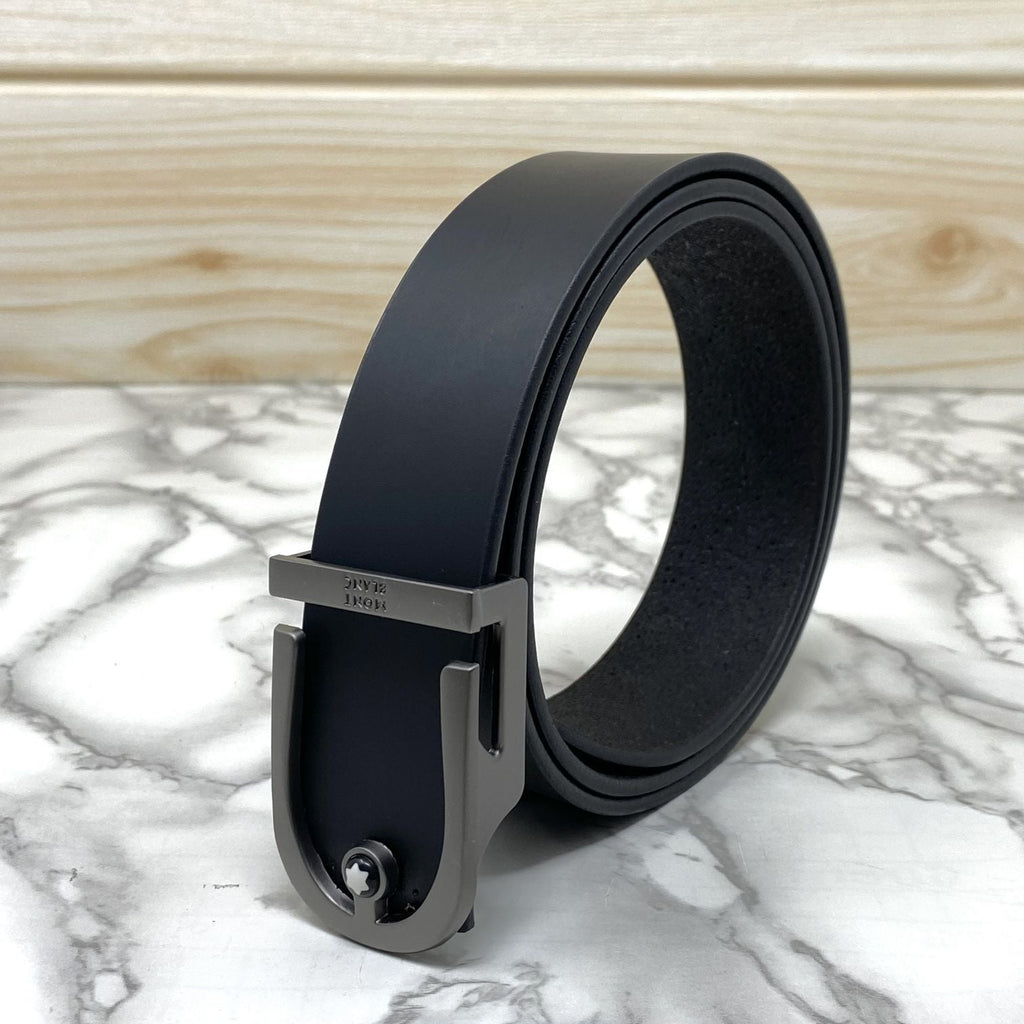 U-Shape Signature Formal Leather Strap Belt-SunglassesCraft