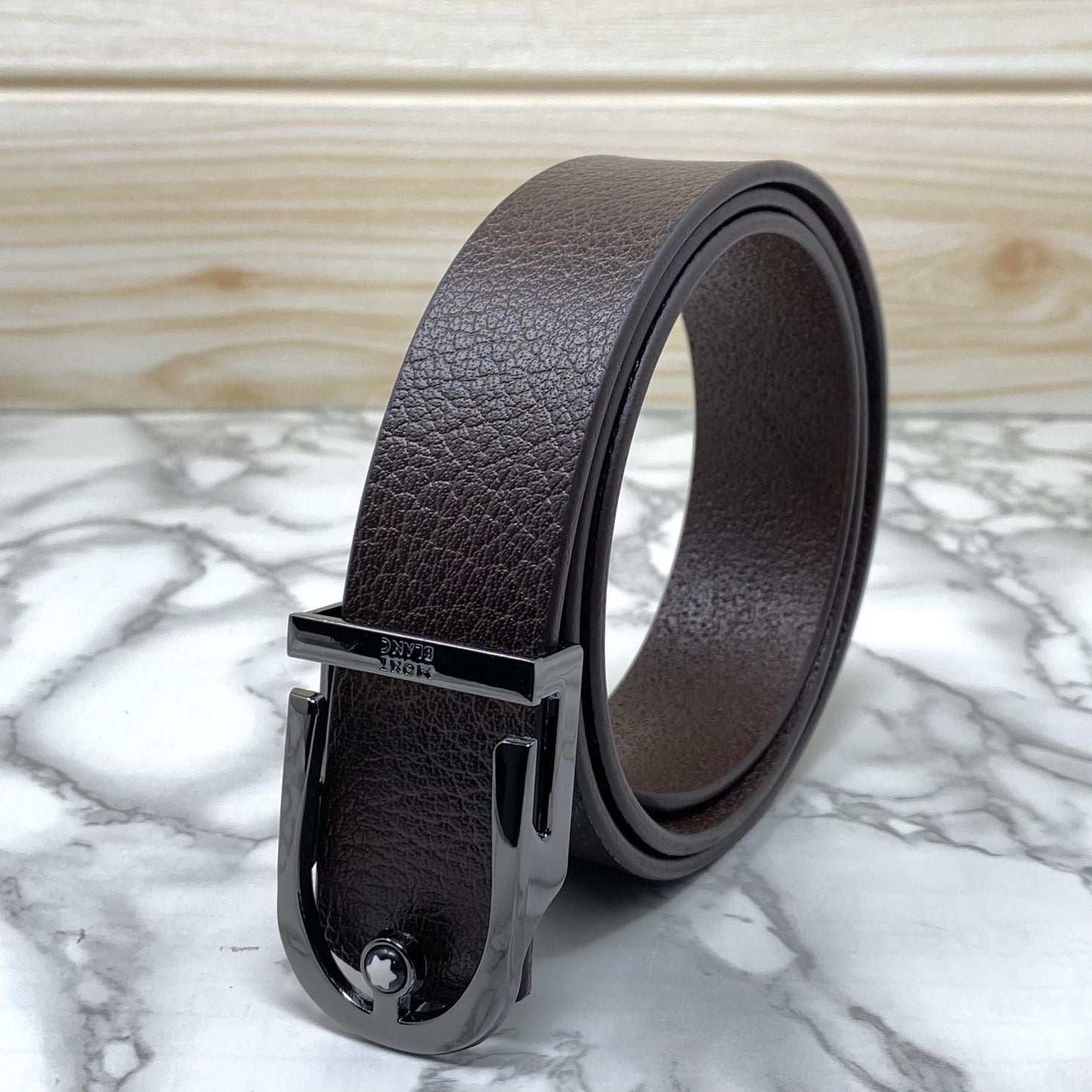 U-Shape Signature Formal Leather Strap Belt-SunglassesCraft