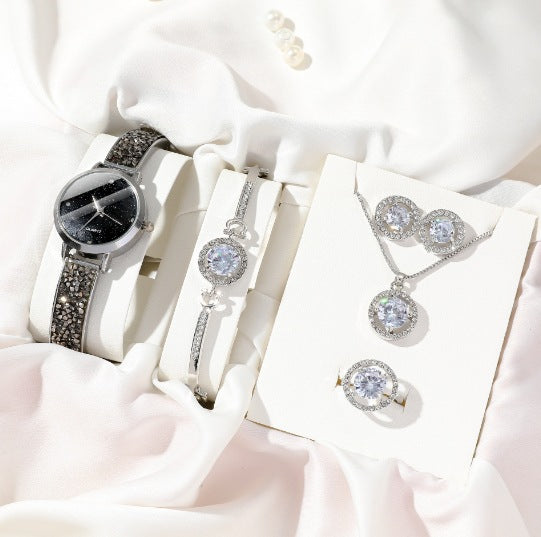 Luxury Starry Sky Diamond Quartz Watch Set –For Women’s